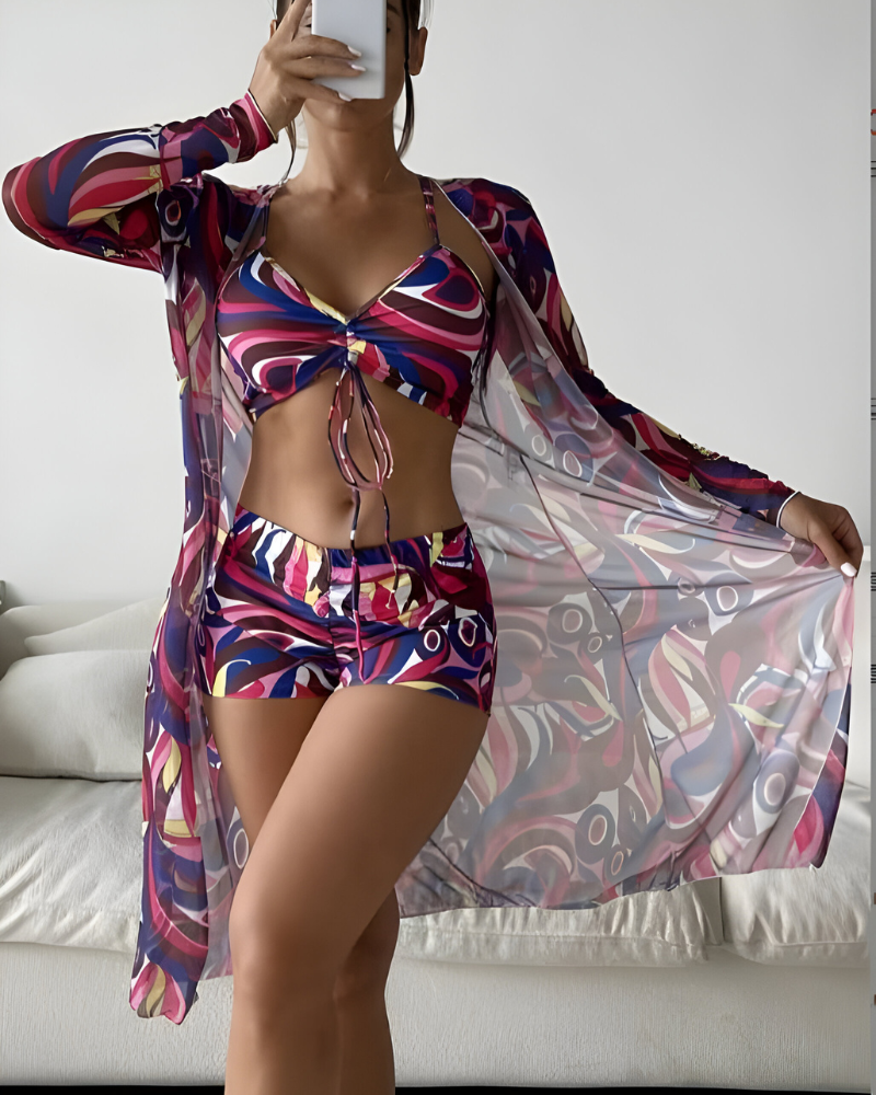 Noëlle™ | Stijlvolle Drie-Delige Bikini Set