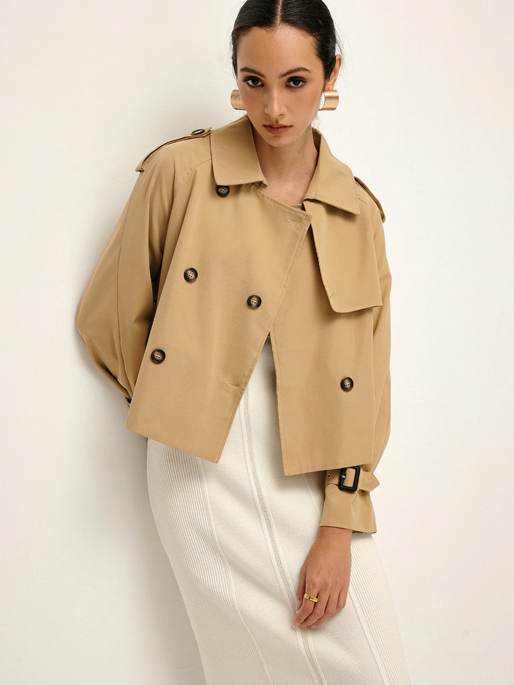 Dubbelknoopsluiting Revers Trenchcoat