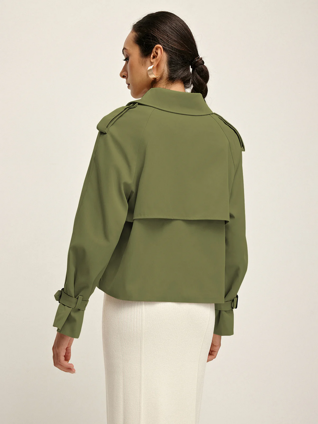 Dubbelknoopsluiting Revers Trenchcoat