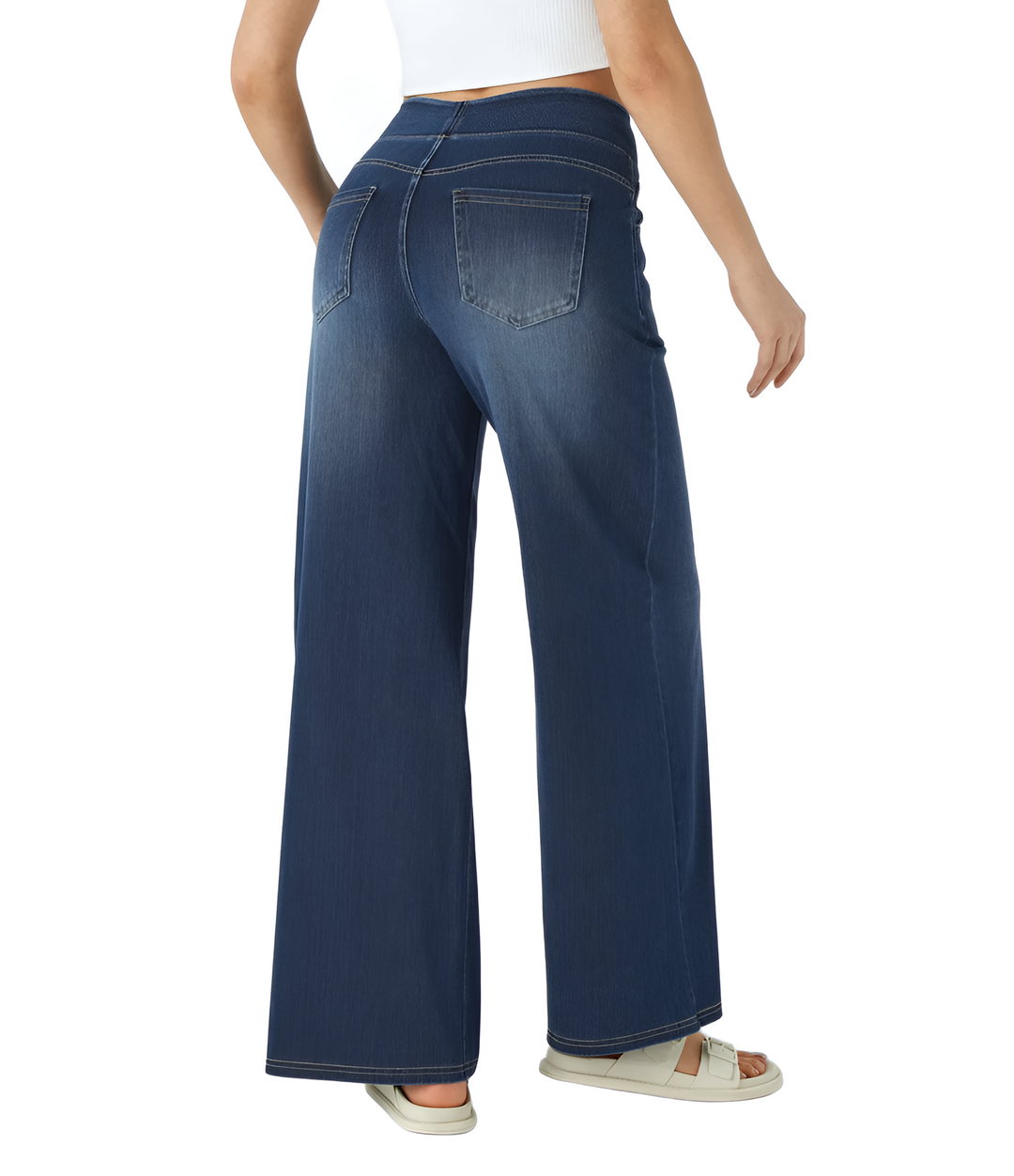 Noor | Elastische broek met hoge taille