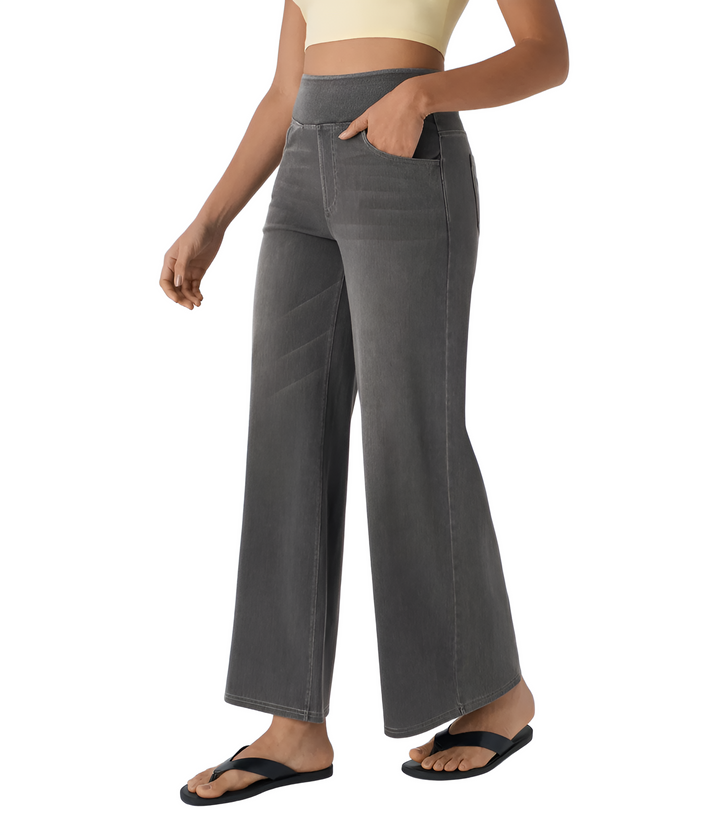 Noor | Elastische broek met hoge taille