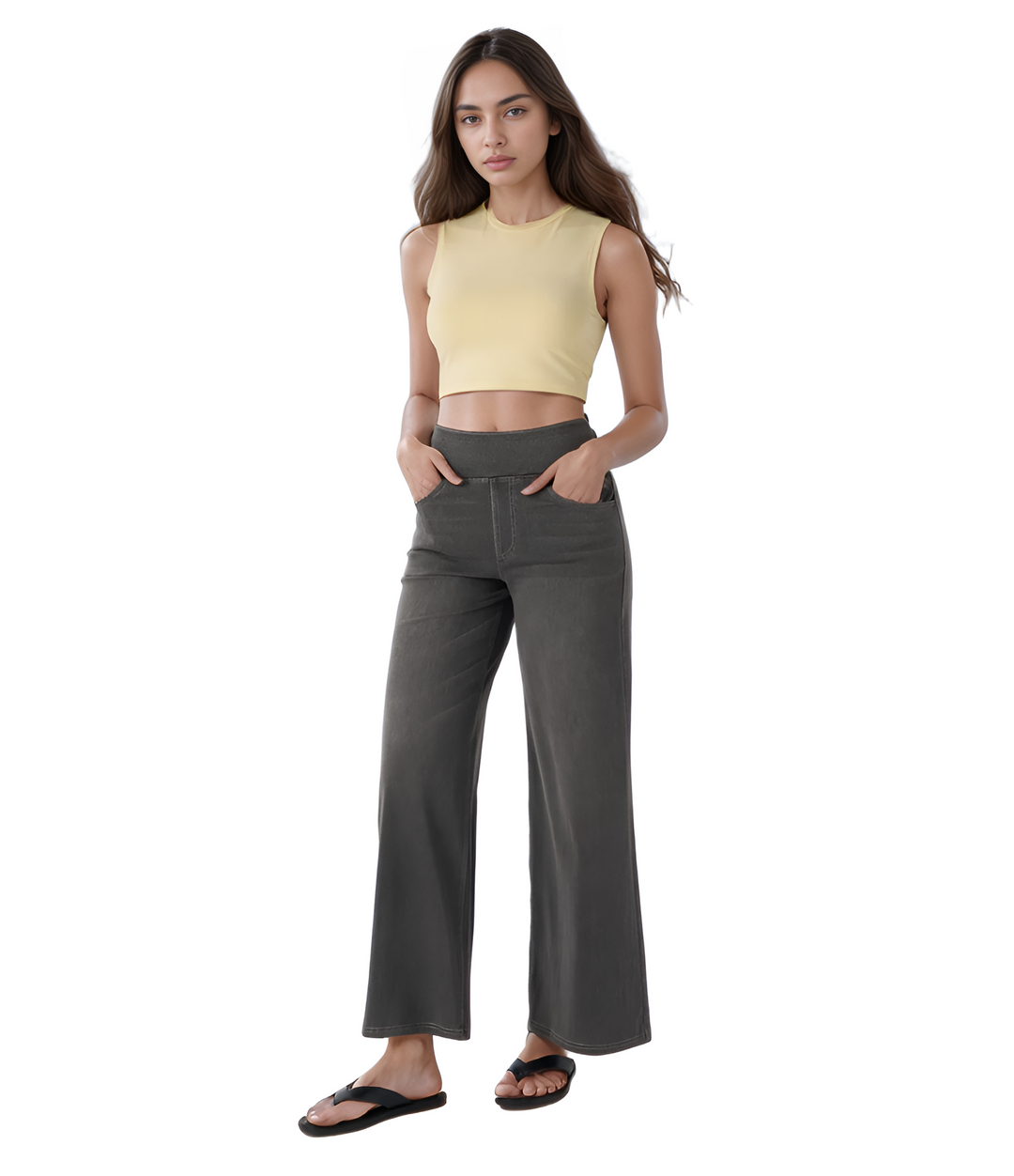 Noor | Elastische broek met hoge taille