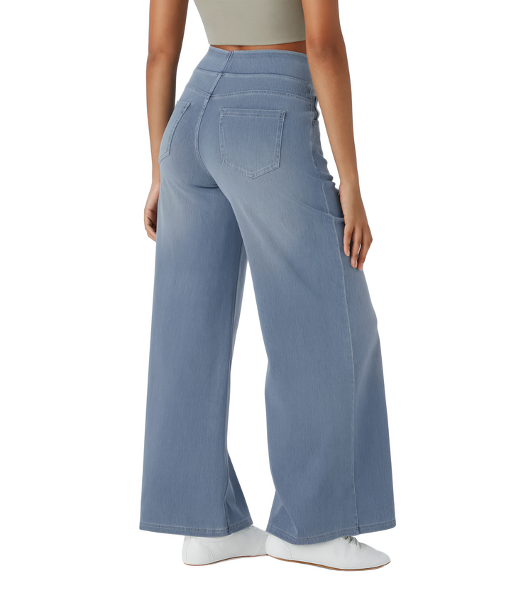 Noor | Elastische broek met hoge taille